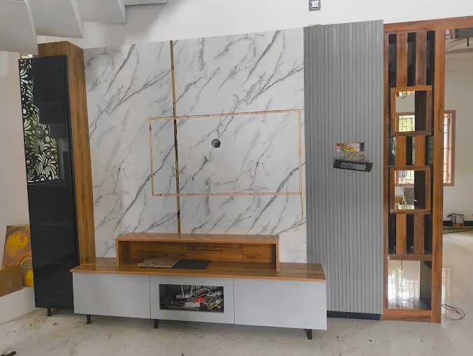Marble feature wall interior
